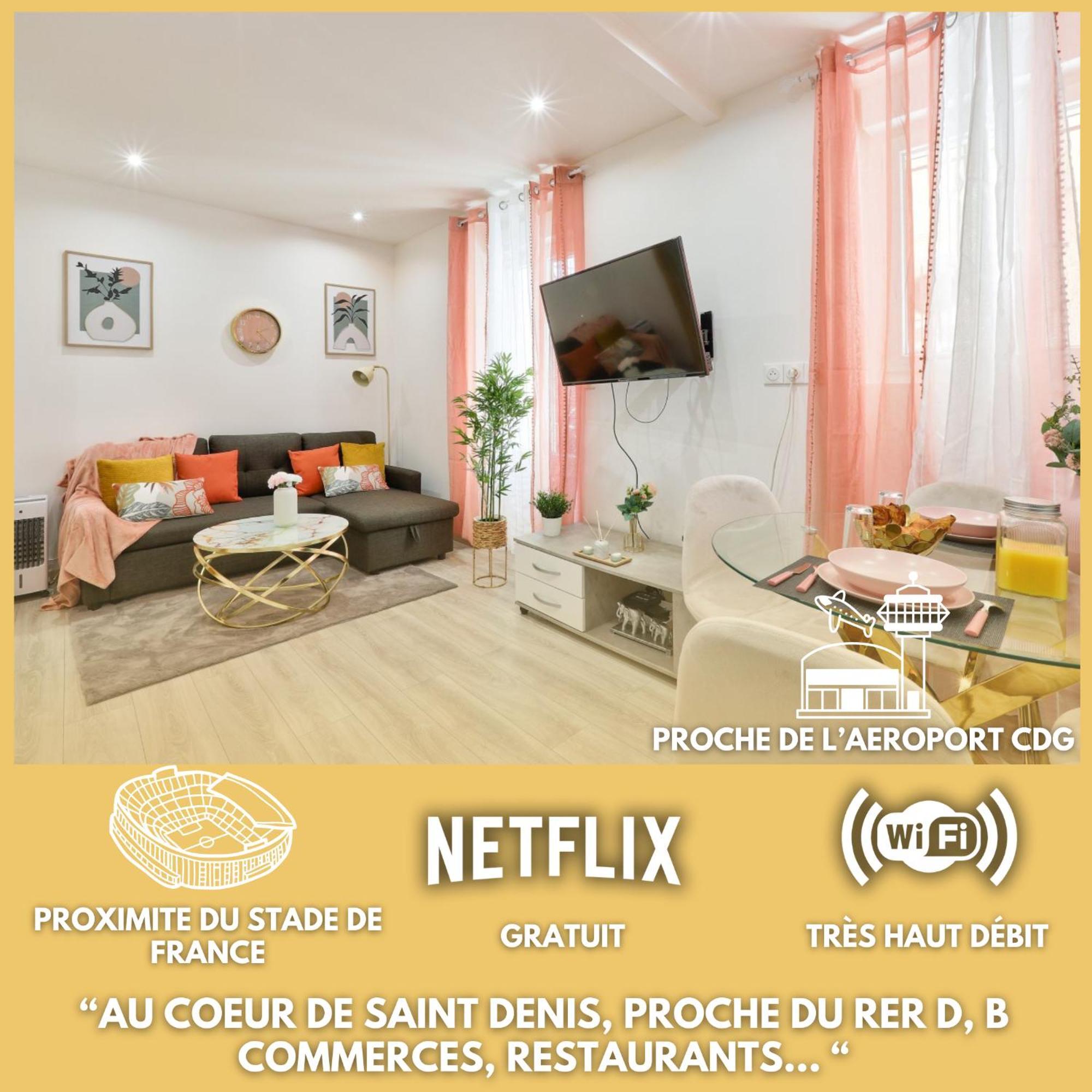 Le Nid Douillet Appartement Confortable A 5 Min Du Stade De France Et Proche De L'Aeroport Cdg Saint-Denis  Buitenkant foto